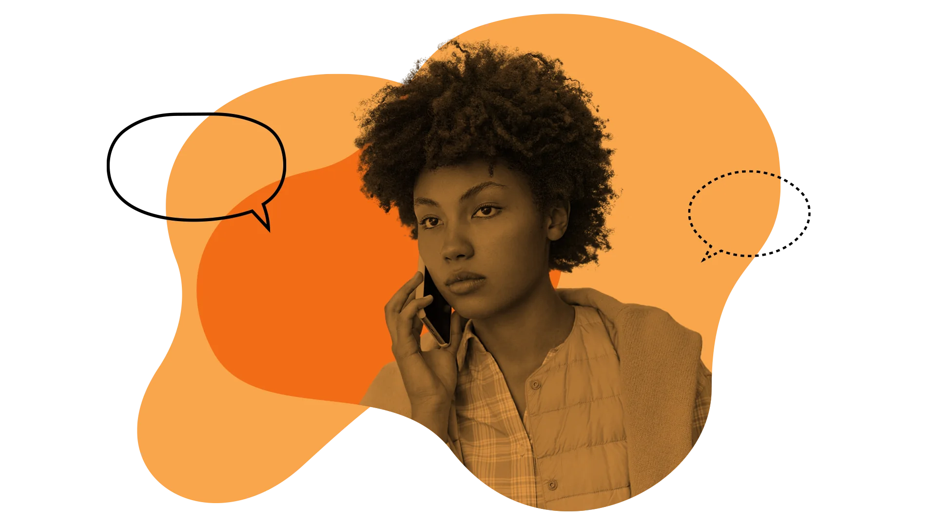 A woman making a call to the hotline